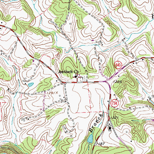 Topographic Map of Antioch Church, VA