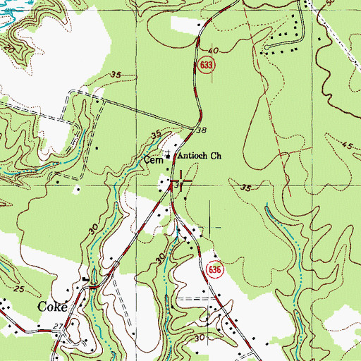 Topographic Map of Antioch Church, VA