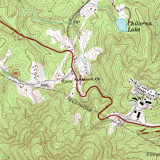 Topographic Map of Antioch Church, VA