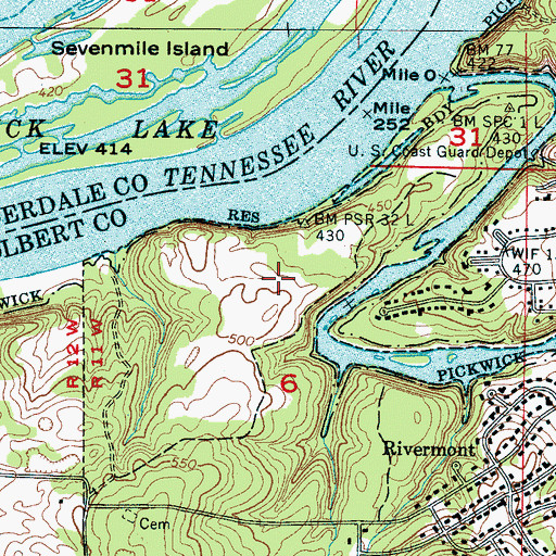 Topographic Map of Oka Kapassa (historical), AL