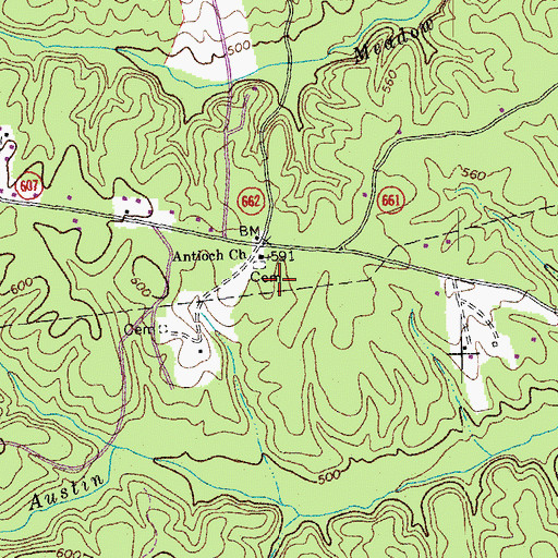 Topographic Map of Antioch Church, VA