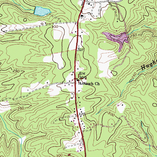 Topographic Map of Antioch Church, VA