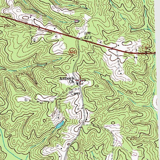 Topographic Map of Antioch Church, VA
