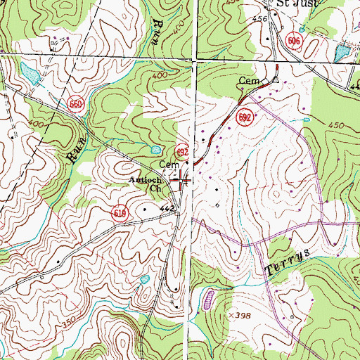 Topographic Map of Antioch Church, VA