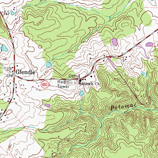 Topographic Map of Antioch Church, VA