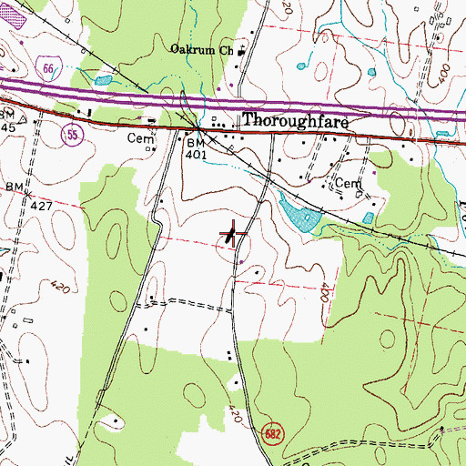 Topographic Map of Antioch-McCrae School (historical), VA