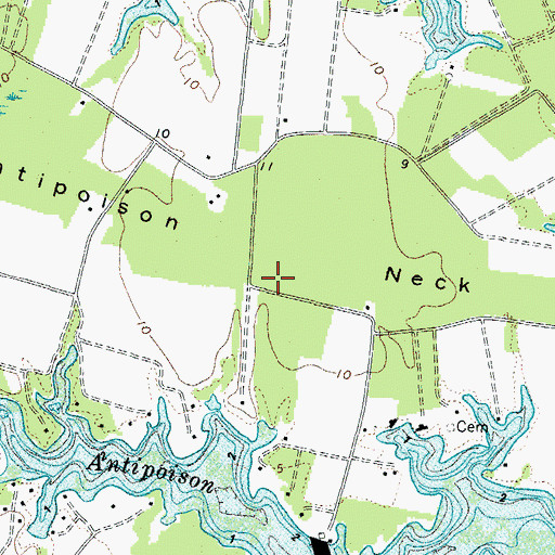 Topographic Map of Antipoison Neck, VA