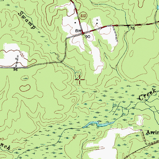 Topographic Map of Applewhite Swamp, VA