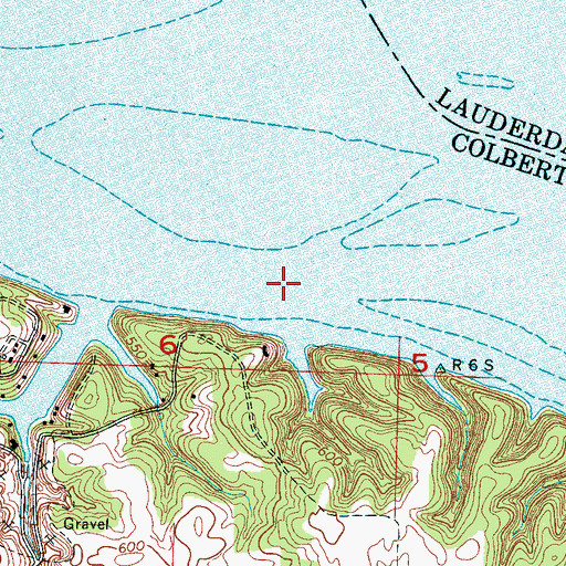 Topographic Map of Raccoon Bar (historical), AL