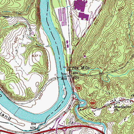 Topographic Map of Archer Creek, VA