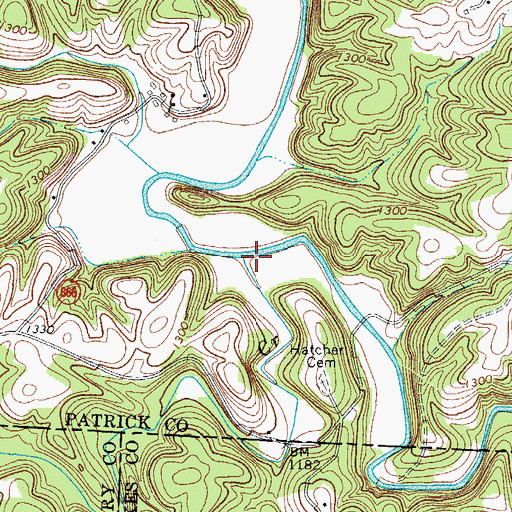Topographic Map of Archies Creek, VA