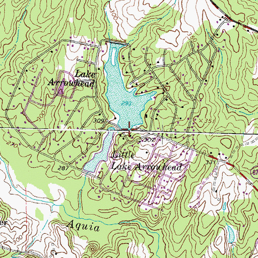 Topographic Map of Arrowhead Lake, VA