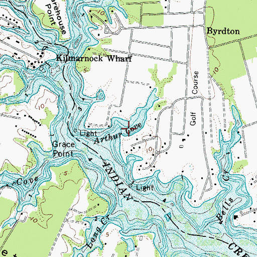 Topographic Map of Arthur Cove, VA