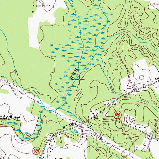 Topographic Map of Arthur Swamp, VA