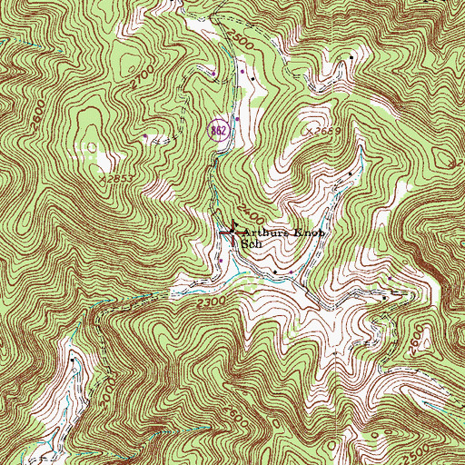 Topographic Map of Arthurs Knob School, VA