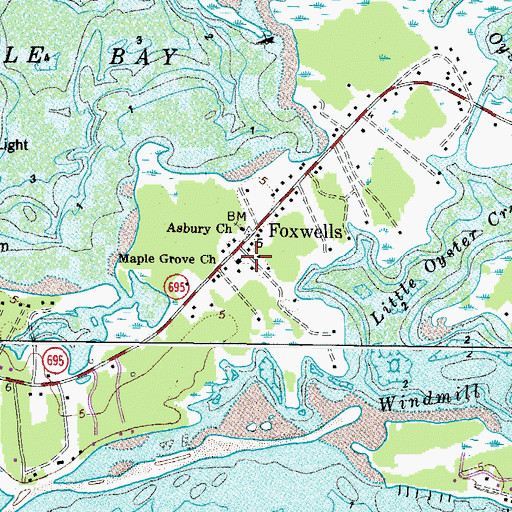 Topographic Map of Asbury Church, VA