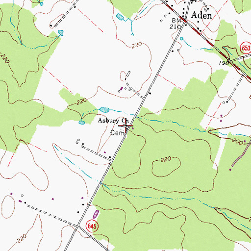 Topographic Map of Asbury Methodist Church, VA