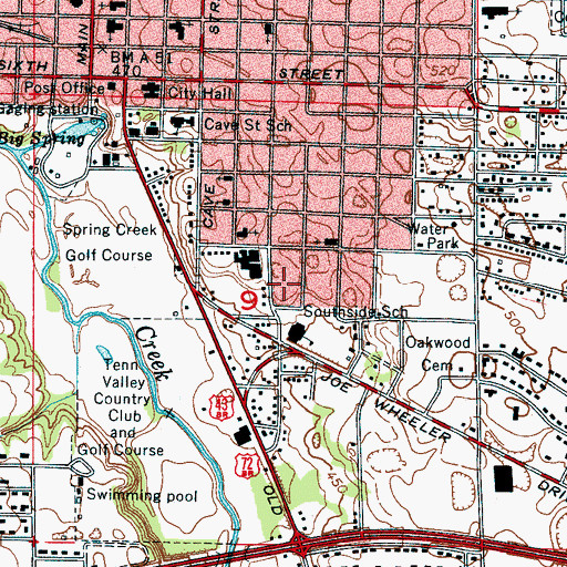 Topographic Map of Trenholm Heights, AL