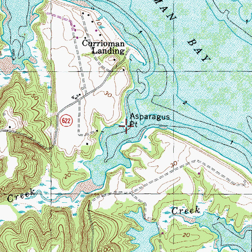 Topographic Map of Asparagus Point, VA