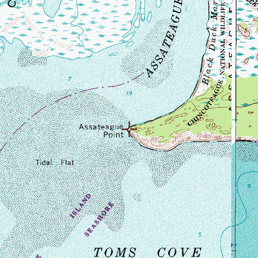 Topographic Map of Assateague Point, VA