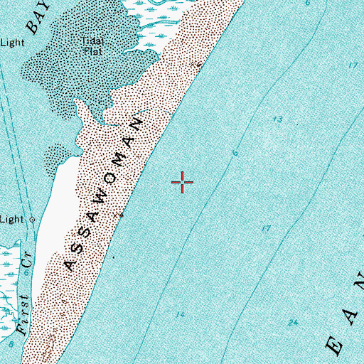 Topographic Map of Assawoman Island, VA