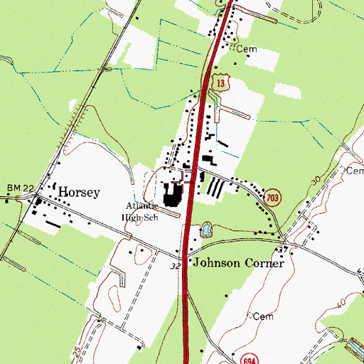Topographic Map of Atlantic High School, VA