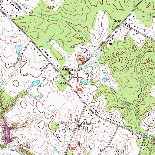 Topographic Map of Auburn Church, VA