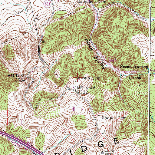 Topographic Map of Austin Cemetery, VA