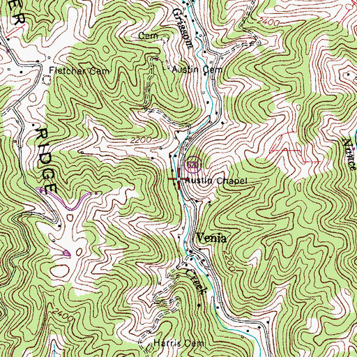 Topographic Map of Austin Chapel, VA