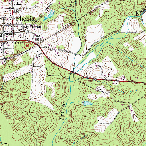 Topographic Map of Austin Creek, VA