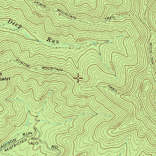 Topographic Map of Austin Mountain Trail, VA