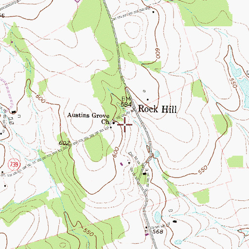 Topographic Map of Austins Grove Church, VA