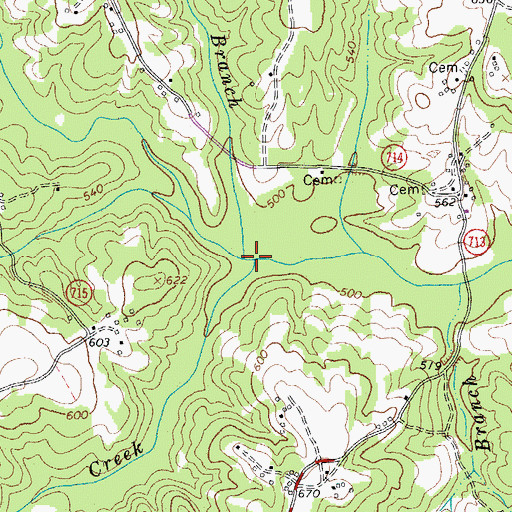 Topographic Map of Back Branch, VA