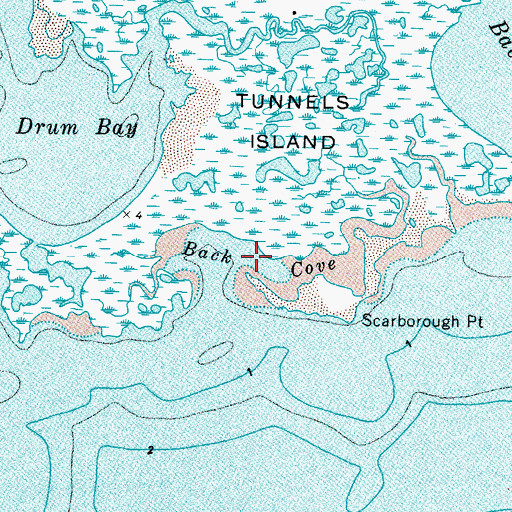Topographic Map of Back Cove, VA