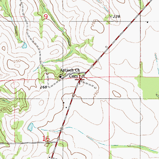 Topographic Map of Antioch (historical), AL