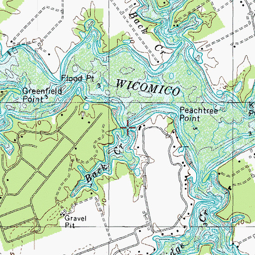 Topographic Map of Back Creek, VA