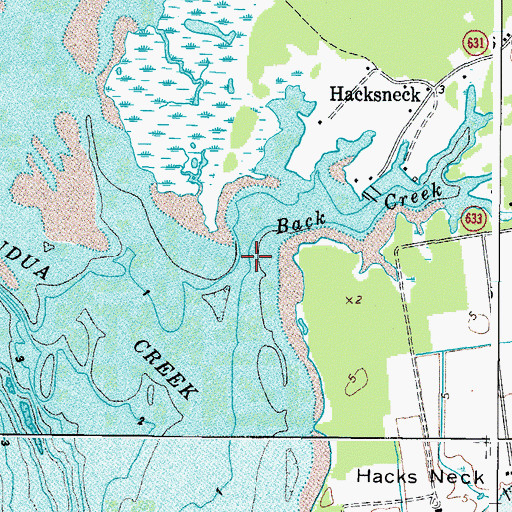 Topographic Map of Back Creek, VA