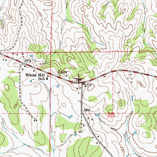 Topographic Map of Antioch Church (historical), AL