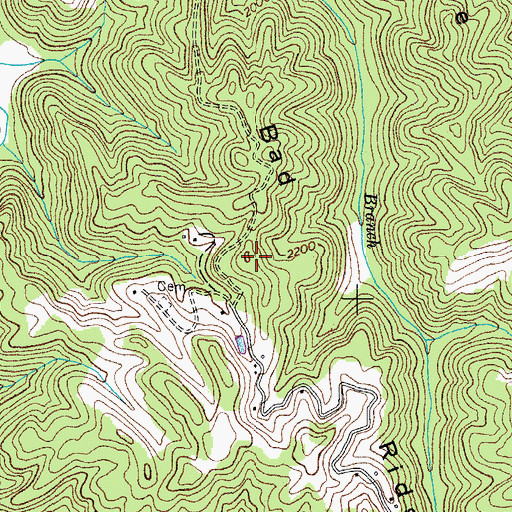 Topographic Map of Bad Ridge, VA