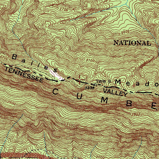 Topographic Map of Bailes Meadows, VA