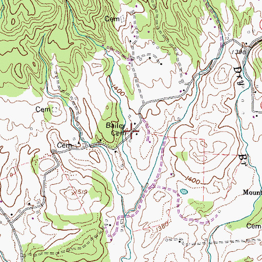 Topographic Map of Bailey Cemetery, VA