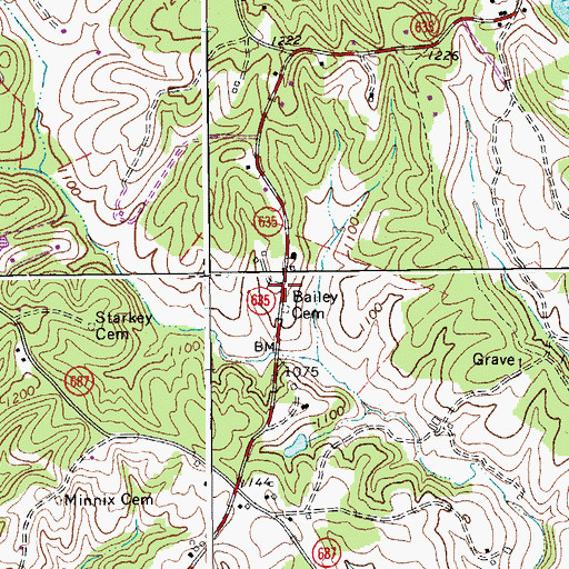 Topographic Map of Bailey Cemetery, VA