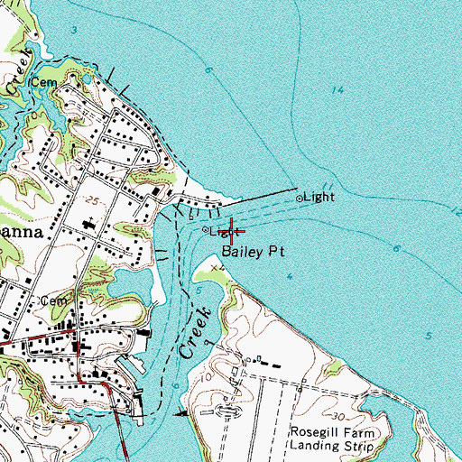 Topographic Map of Bailey Point, VA