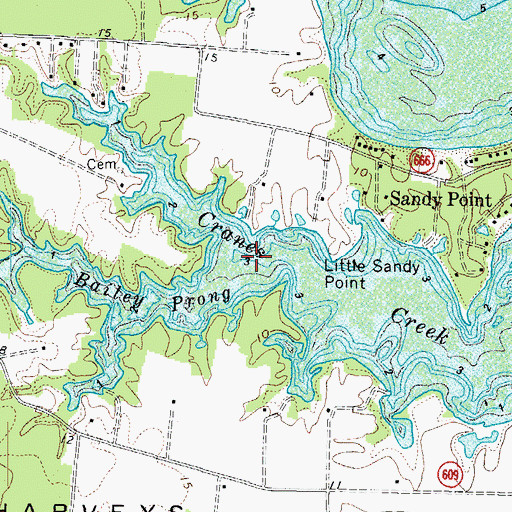 Topographic Map of Bailey Prong, VA