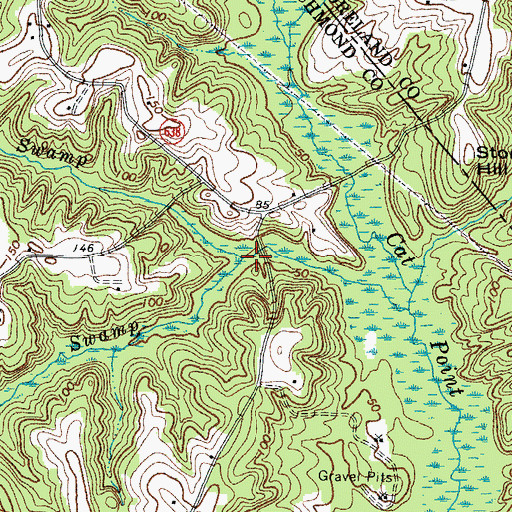 Topographic Map of Bailey Swamp, VA
