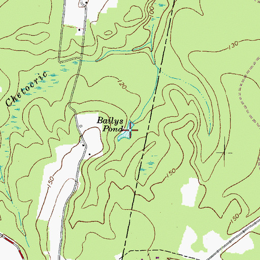 Topographic Map of Bailys Pond, VA