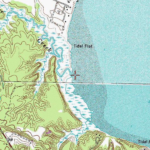Topographic Map of Baker Creek, VA