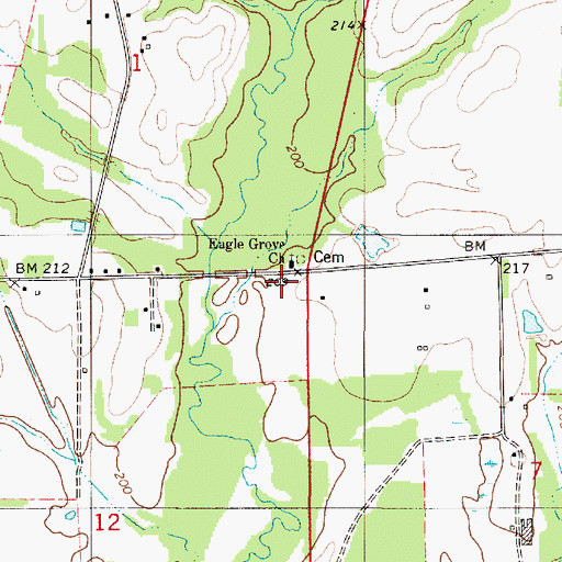 Topographic Map of Eagles Grove School (historical), AL