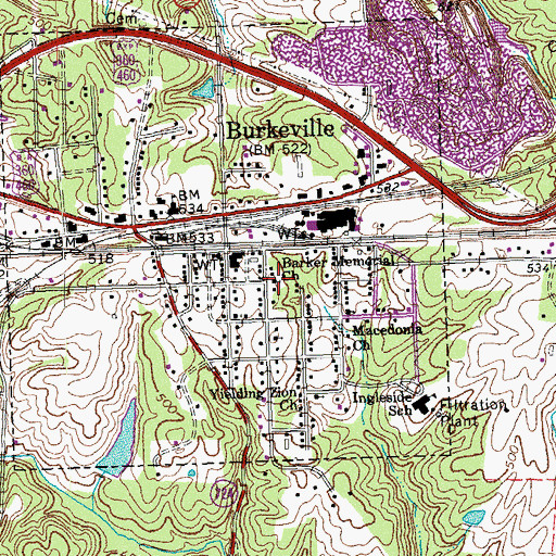Topographic Map of Baker Memorial Church, VA