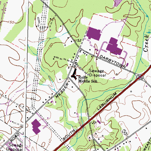 Topographic Map of George F Baker Elementary School, VA